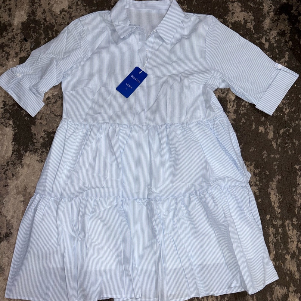 Blue Striped Women's Dress